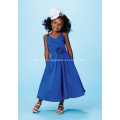 A-line V-neck Spaghetti Straps Ankle-length Satin Flower Girl Dress